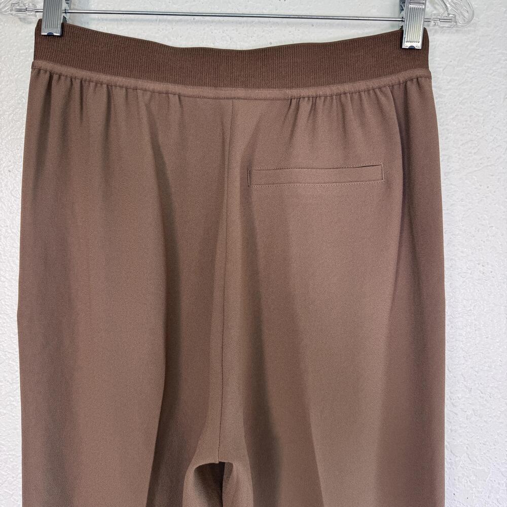 Spanx Trouser Pants Women Small Crepe Pleated Wide Leg Work Office Brown - Picture 7 of 11